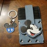 Disney Other | Disney Card Wallet And Keychain | Color: Blue/Silver | Size: Os