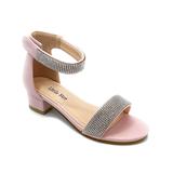 Little Star Girls' Sandals PINK - Pink Rhinestone Ankle-Strap Sandal - Girls