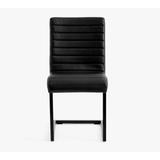 Sabina Armless Leather Desk Chair, Black