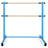 Costway 47 Inch Double Ballet Barre with Anti-Slip Footpads-Blue