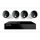 Night Owl Security Camera System CCTV 8 Channel Bluetooth DVR with 1TB Hard Drive 4 Wired 1080p HD Spotlight Surveillance Bullet Cameras Audio Enabled Indoor Outdoor Cameras with Night Vision
