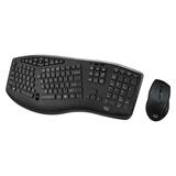 Adesso WKB-1600CB Slim Multimedia 2.4 GHz Wireless Ergonomic Desktop Keyboard with Low Profile Chiclet - Black