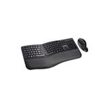 Kensington Pro Fit Ergo Wireless Keyboard and Mouse-Black - USB Wireless Bluetooth/RF 4.0 2.40 GHz Keyboard - Black - USB Wireless Bluetooth/RF Mouse