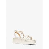 Michael Kors Issa Faux Patent Leather Flatform Sandal Natural 8