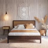 Millwood Pines Anspach Nipe Solid Wood Platform Bed w/ Headboard, Bohemian Bed Frame Metal in Brown, Size 40.0 H x 63.0 W x 82.2 D in | Wayfair