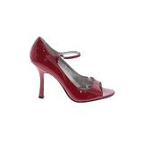 Guess Heels: Red Solid Shoes - Women's Size 8 - Peep Toe