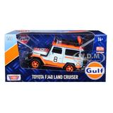 Toyota FJ40 Land Cruiser 8 "Gulf Oil" White Limited Edition to 2400 pieces Worldwide 1/24 Diecast Model Car by Motormax