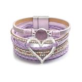 Don't AsK Women's Bracelets Violet - Violet & Goldtone Faux Heart Multi-Strand Bracelet