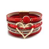 Don't AsK Women's Bracelets Red - Red & Goldtone Faux Heart Multi-Strand Bracelet