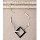 Neva Ross Women's Necklaces SILVER - Black & Silvertone Geometric Link Statement Necklace