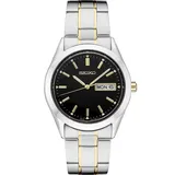 Seiko Men's Essential Two Tone Black Dial Watch - SUR363, Size: Medium, Multicolor
