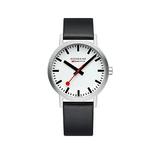 Mondaine Classic 40 Mm Grape Leather Unisex Watch