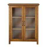 Red Barrel Studio® Kornelius 2 - Shelf Storage Cabinet, Wood in Brown/Gray, Size 34.0 H x 26.0 W x 12.5 D in | Wayfair