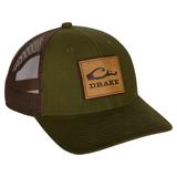 Drake Men's Leather Patch Mesh Back Hat, Olive SKU - 170239