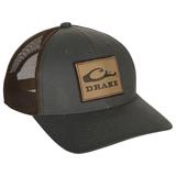 Drake Men's Leather Patch Mesh Back Hat, Dark Gray SKU - 633435