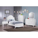 Coaster Dominique Bedroom Set w/ Arched Headboard White Wood in Brown/White | Wayfair 400561T-S4