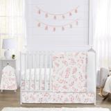 Botanical Blush Pink 4 Piece Crib Bedding Set by Sweet Jojo Designs Polyester in White | Wayfair Botanical-PK-Crib-4
