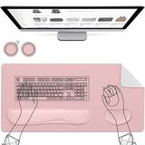 AtailorBird Mouse Pad 5Pcs Set 800x400mm PU Leather Desk Pad & Ergonomic Memory Foam Keyboard Wrist Pad & Mouse Wrist Re