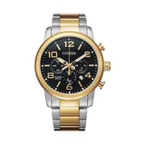 Citizen Men's Two Tone Stainless Steel Chronograph Watch - AN8054-50E, Size: Large, Multicolor