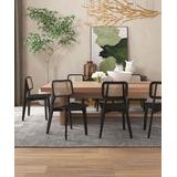 Manhattan Comfort Dining Chairs Black - Black & Natural Cane Versailles Square Side Chair - Set of Four