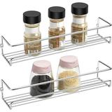 Mimifly Spice Rack Organiser 2-Tier Spice Shelf Storage Racks Wall Mounted for Kitchen Cabinet Pantry Door
