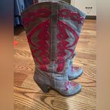 Jessica Simpson Shoes | Jessica Simpson Distressed Cowboy Boots | Color: Brown/Red | Size: 7