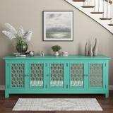 Lark Manor™ Aldwon 86" Wide Sideboard Wood in Green/Blue, Size 32.0 H x 86.0 W x 19.0 D in | Wayfair FA80ADF5C4C144F4A155BB11C88F368C