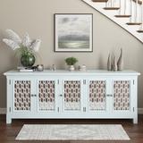 Lark Manor™ Aldwon 86" Wide Sideboard Wood in White, Size 32.0 H x 86.0 W x 19.0 D in | Wayfair 5A2DBAA5C50F4B14B4463A0C19223EEF