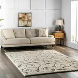 Nuloom Machine Made Maisha Area Rug In Cream Transitional Abstract
