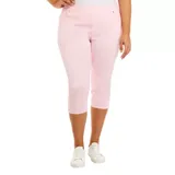 Kim Rogers® Women's Plus Size Cotton Solid Capri Pants, Pink, 16W