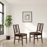 DAIVA CASA Capella Fabric Slat Back Side Chair Wood/Upholstered in Brown, Size 34.8 H x 15.7 W x 19.9 D in | Wayfair capella/walnutcoffee
