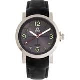 Shield Berge Leather-band Men's Diver Watch - Black/silver/grey/green