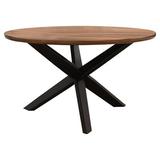 Lexicon Nelina Modern Wood Dining Room Round Table in Espresso and Black