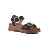 Women's Leftmost Casual Sandal by White Mountain in Black Smooth (Size 9 M)