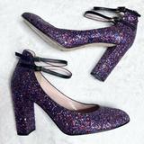 Kate Spade Shoes | Kate Spade New York Baneera Glitter Mary Jane Block Heel Pumps Womens Size 11 | Color: Pink/Purple | Size: 11