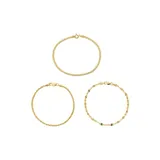 Belk Silverworks Gold Tone Chain Bracelets - Set Of 3
