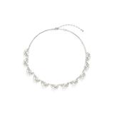 CRISTABELLE Crystal & Imitation Pearl Collar Necklace in Crystal/Pearl/Rhodium at Nordstrom