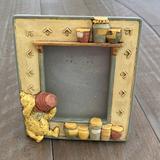 Disney Accents | Disney Classic Winnie The Pooh With Honey Pot Vintage Small Picture Frame | Color: Green/Yellow | Size: 4 X 4.5