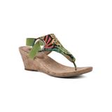 Women's Aida Dressy Sandal by White Mountain in Green Multi Fabric (Size 8 M)