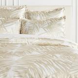 Tulum Palm Bedding - White/champagne Queen Duvet Cover