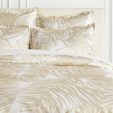 Tulum Palm Bedding - White/champagne King Duvet Cover