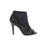 Vince Camuto Ankle Boots: Black Solid Shoes - Women's Size 6 1/2 - Peep Toe