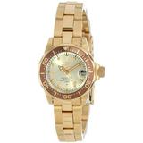 Invicta Pro Diver Champagne Dial 18kt Gold Ion-plated Ladies Watch 12527