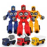 Toys for 3 4 5 6 7 Year Old Boys - Construction Vehicles Transform Robot Kids Toys Building Toddler Toys for Kids Ages 4-8 w/ Pull-Back Toys Trucks Gifts for Boys Girls