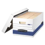 Bankers Box Stor/File Medium-Duty File Storage Boxes, White and Blue, 12 per Carton, FEL00701