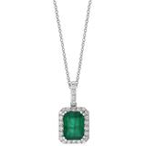 Brasilica by Effy Emerald (1-3/8 ct. t.w.) and Diamond (1/4 ct. t.w.) Pendant Necklace in 14k Gold or 14k White Gold, Created for Macy's