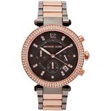 Michael Kors Accessories | Authentic Michael Kors Mk6440 Two-Tone Stainless Steel Chronograph Wristwatch | Color: Gold/Red/Tan/White | Size: Os