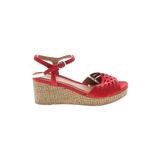 Kenneth Cole REACTION Wedges: Red Print Shoes - Women's Size 7 1/2 - Open Toe