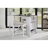 Lazzara Home Kaydee 3-Piece Rectangular Wood Top Counter Height Dining Room Set in White, Size 36.0 H in | Wayfair LX-5773WH-32