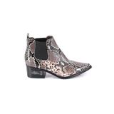 Blondo Ankle Boots: Chelsea Boots Chunky Heel Casual Brown Print Shoes - Women's Size 5 1/2 - Pointed Toe - Print Wash